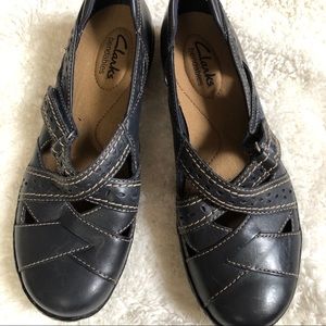 NEW! Clarks Ashland Spin Slip On Flats Navy Sz 5